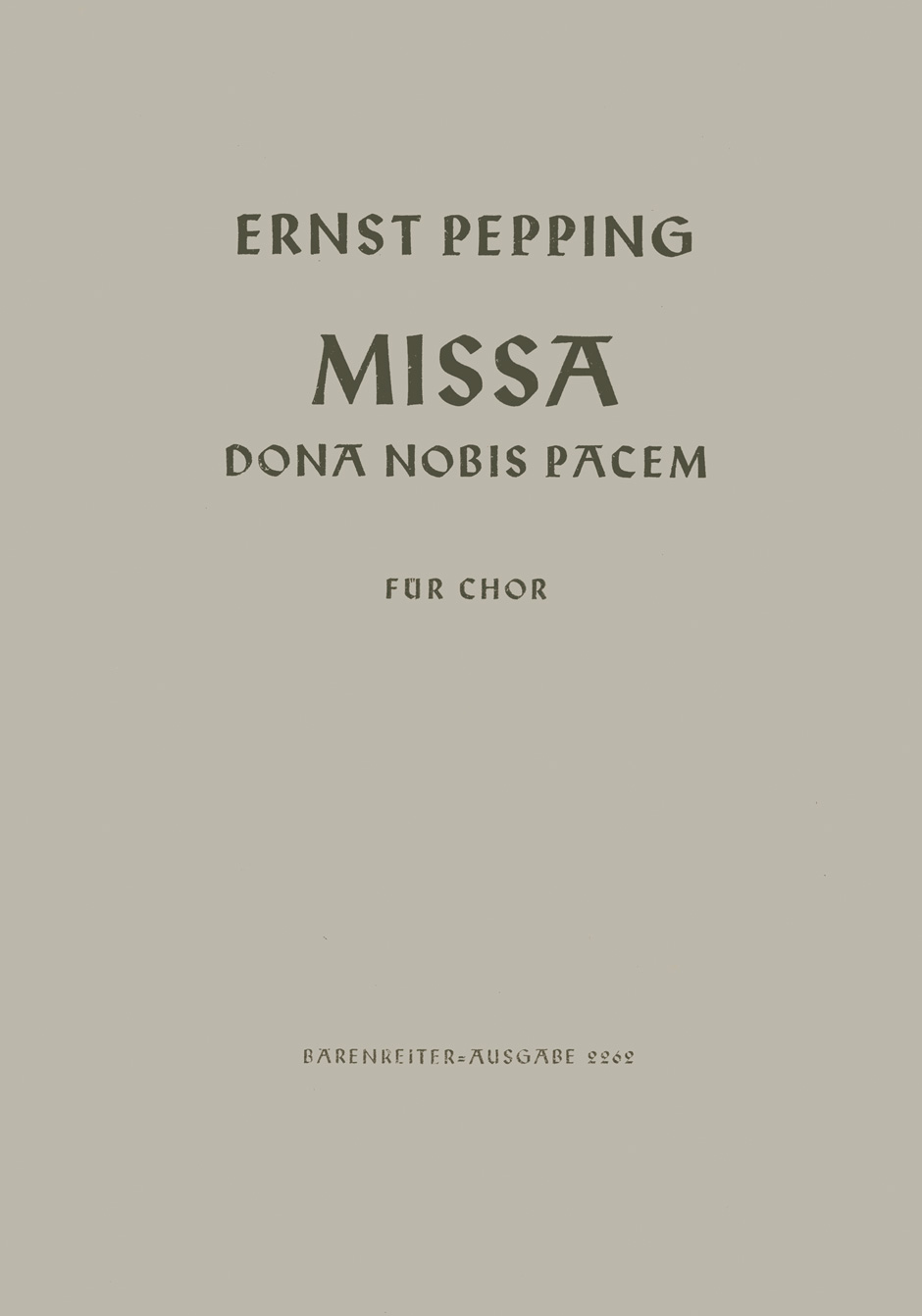 Front Cover Image Missa "Dona nobis pacem" (1948)