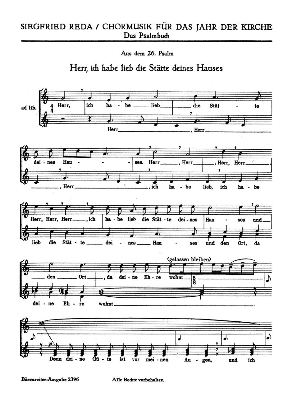 Front Cover Image Zwei Psalmen für gemischten Chor