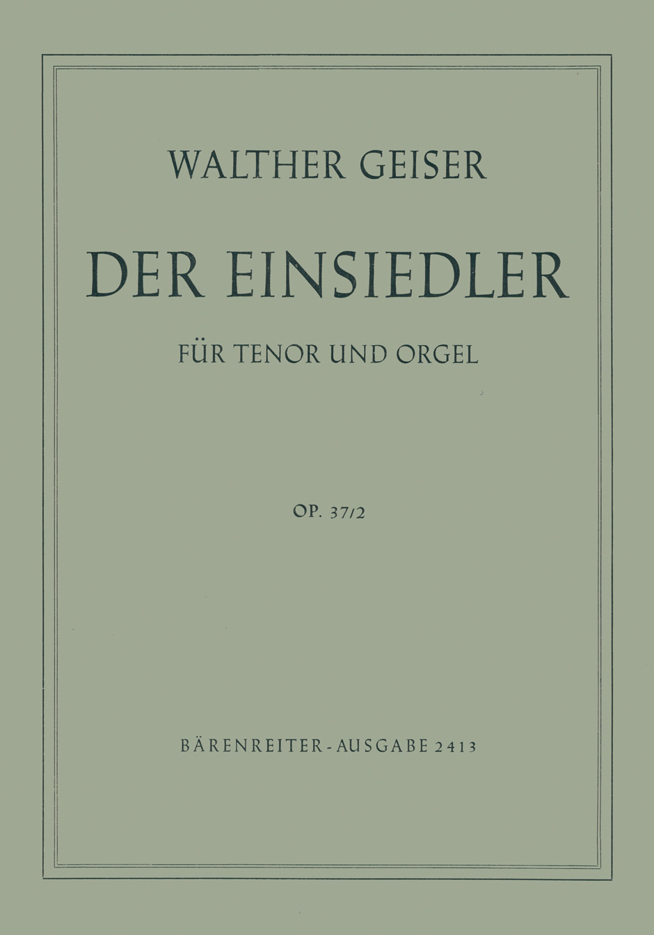Front Cover Image Der Einsiedler op. 37/2 (1950)