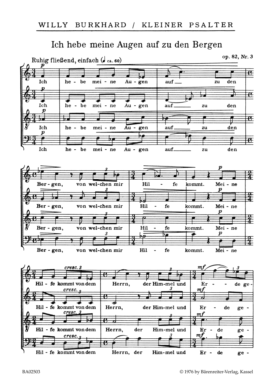 Front Cover Image Ich hebe meine Augen auf op. 82