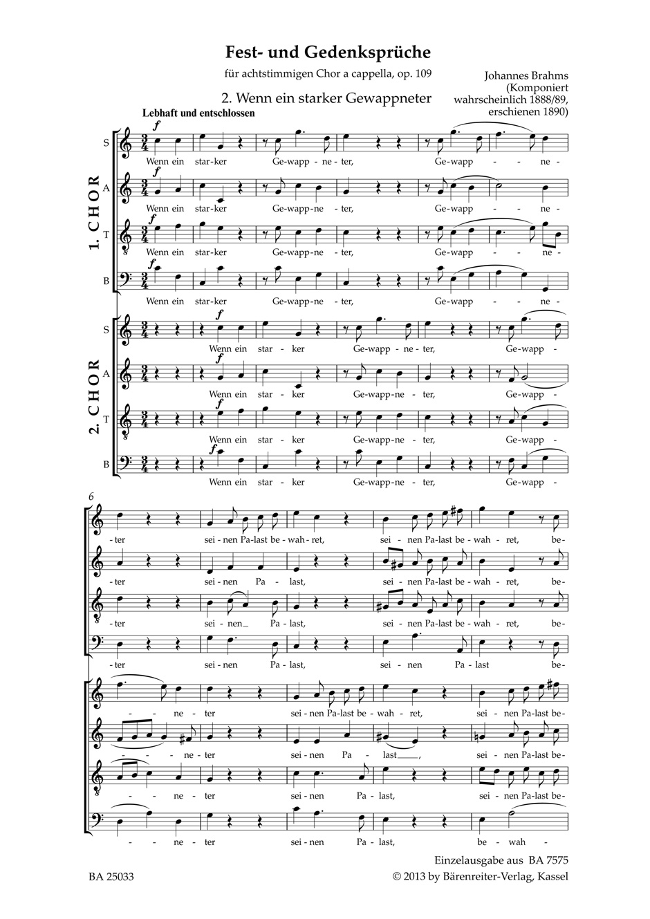Front Cover Image Wenn ein starker Gewappneter op. 109,2