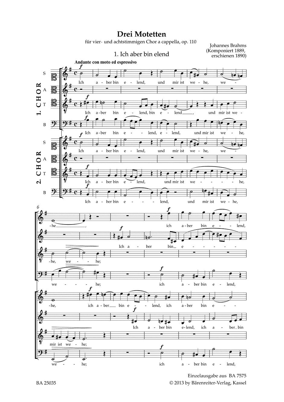 Other Cover Image Ich aber bin elend op. 110,1