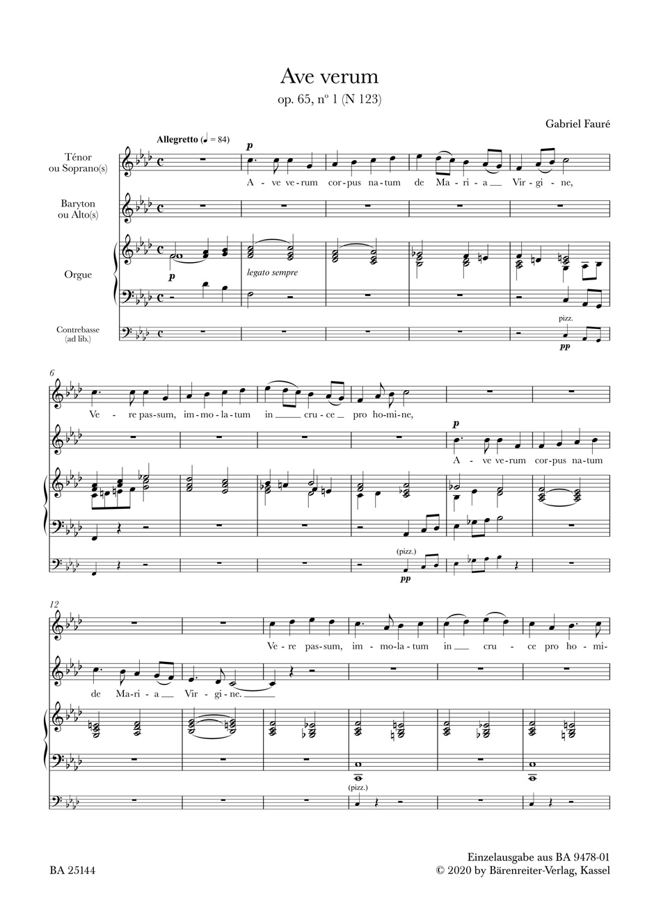 Front Cover Image Ave verum op. 65/1 N 123
