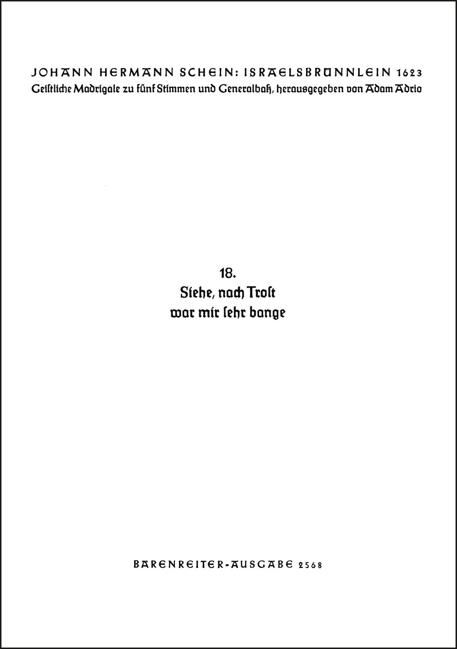 Front Cover Image Siehe, nach Trost war mir sehr bange Nr. 18