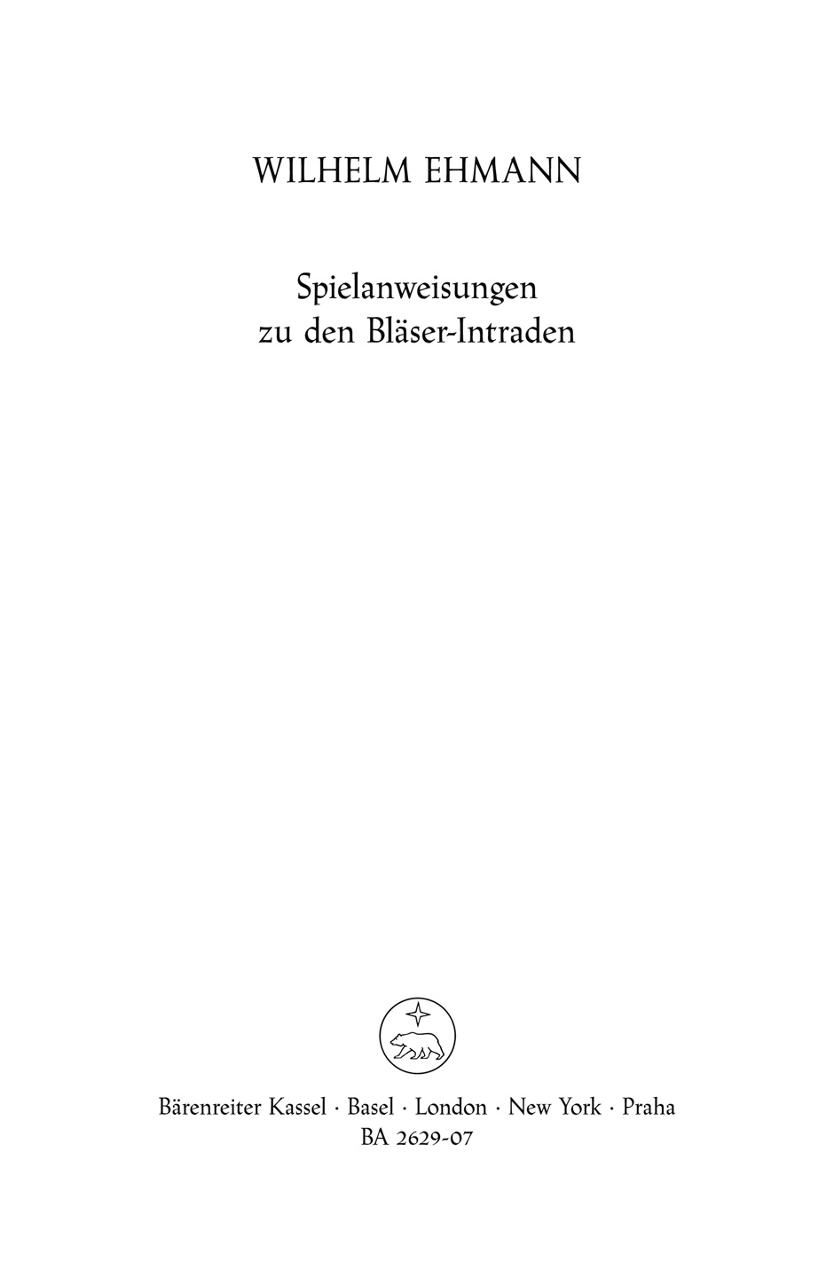 Front Cover Image Bläser-Intraden zum Wochenlied (1951/1955)