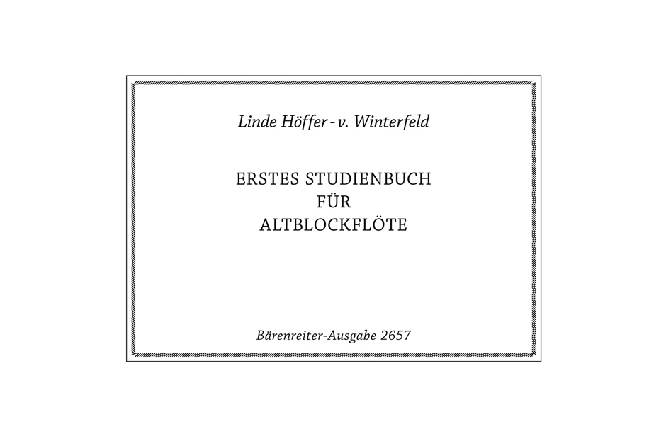 Front Cover Image Erstes Studienbuch für Altblockflöte