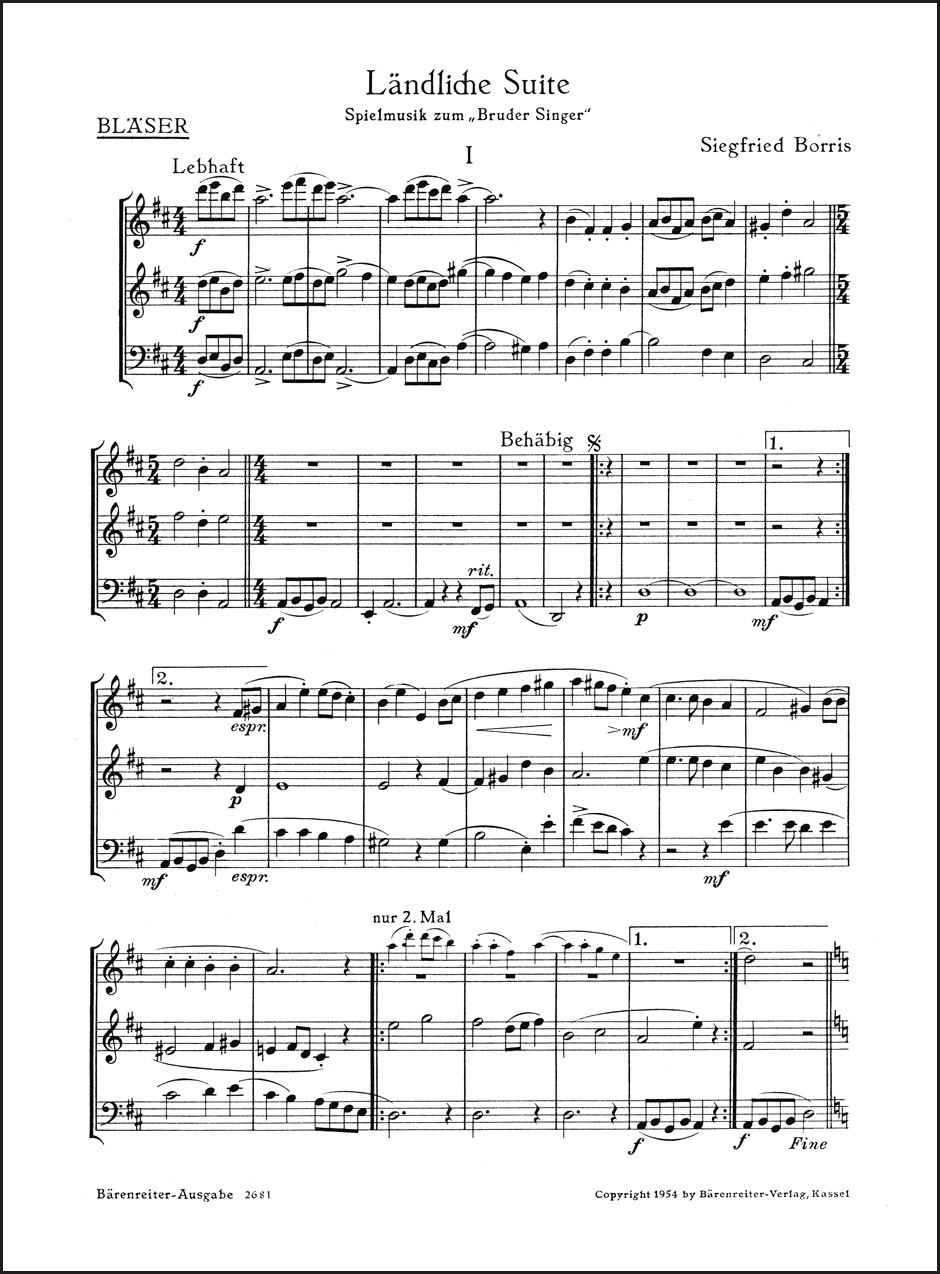 Front Cover Image Ländliche Suite nach Volksliedern