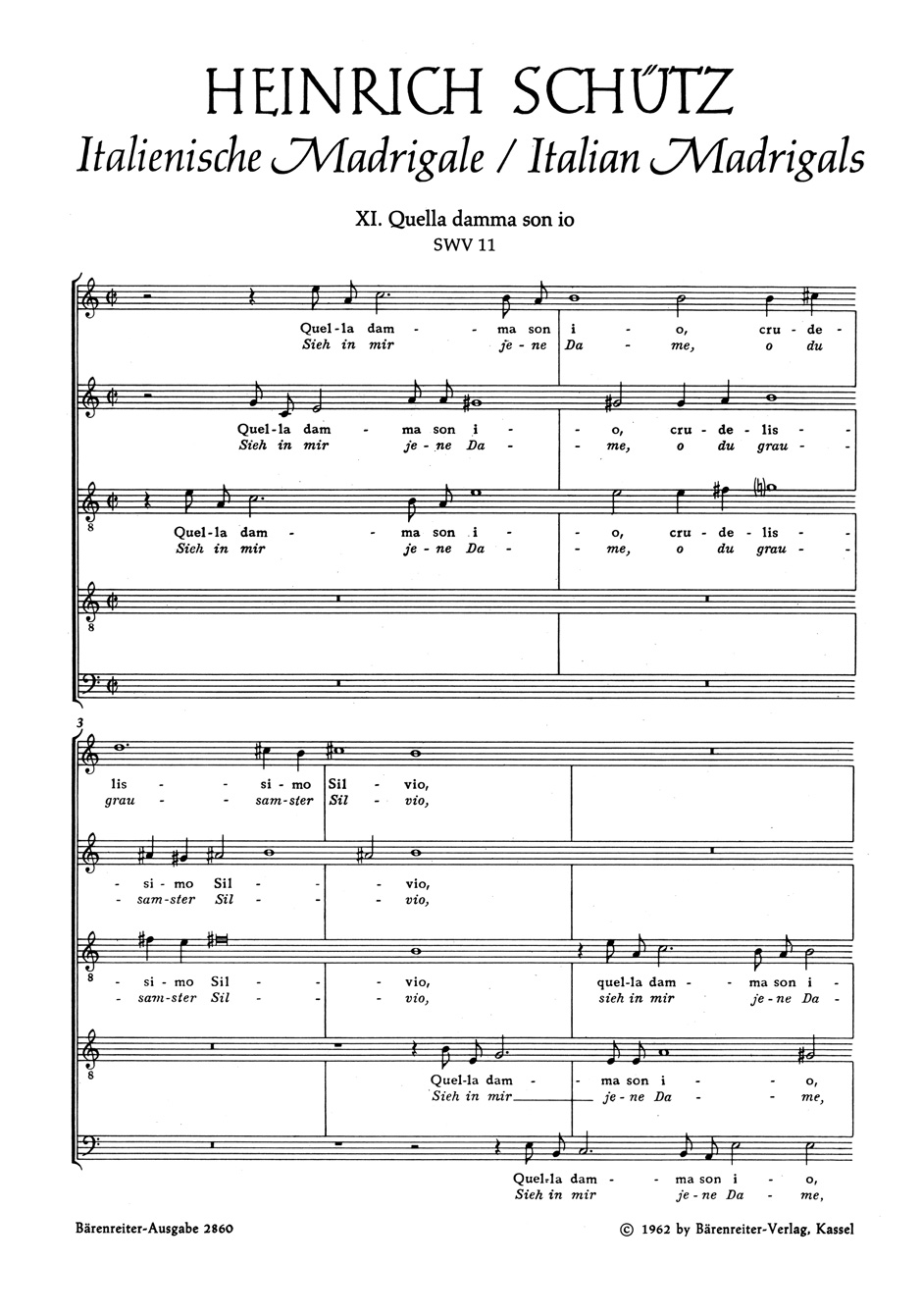 Front Cover Image Quella damma son io - Sieh in mir jene Dame SWV 11