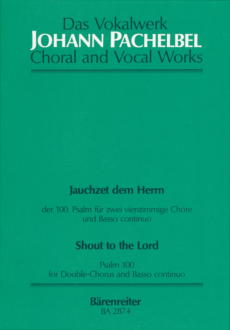 Front Cover Image Jauchzet dem Herrn - Shout to the Lord