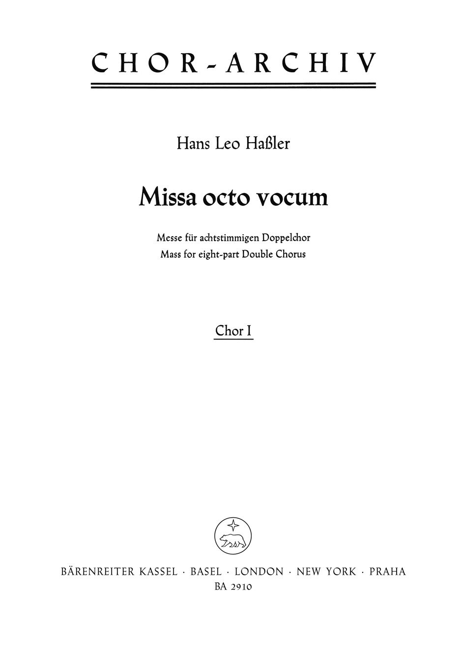 Front Cover Image Missa octo vocum