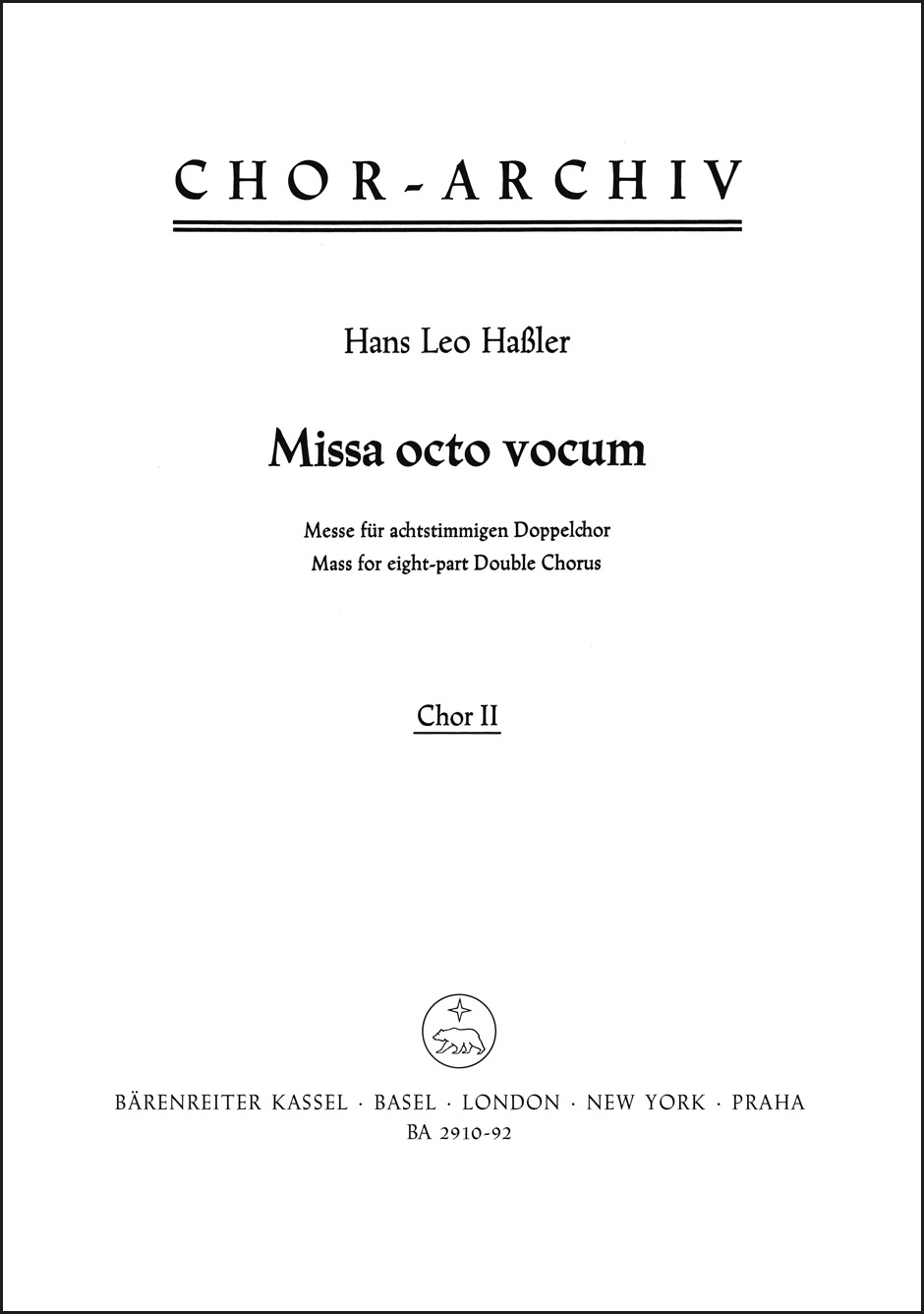 Front Cover Image Missa octo vocum