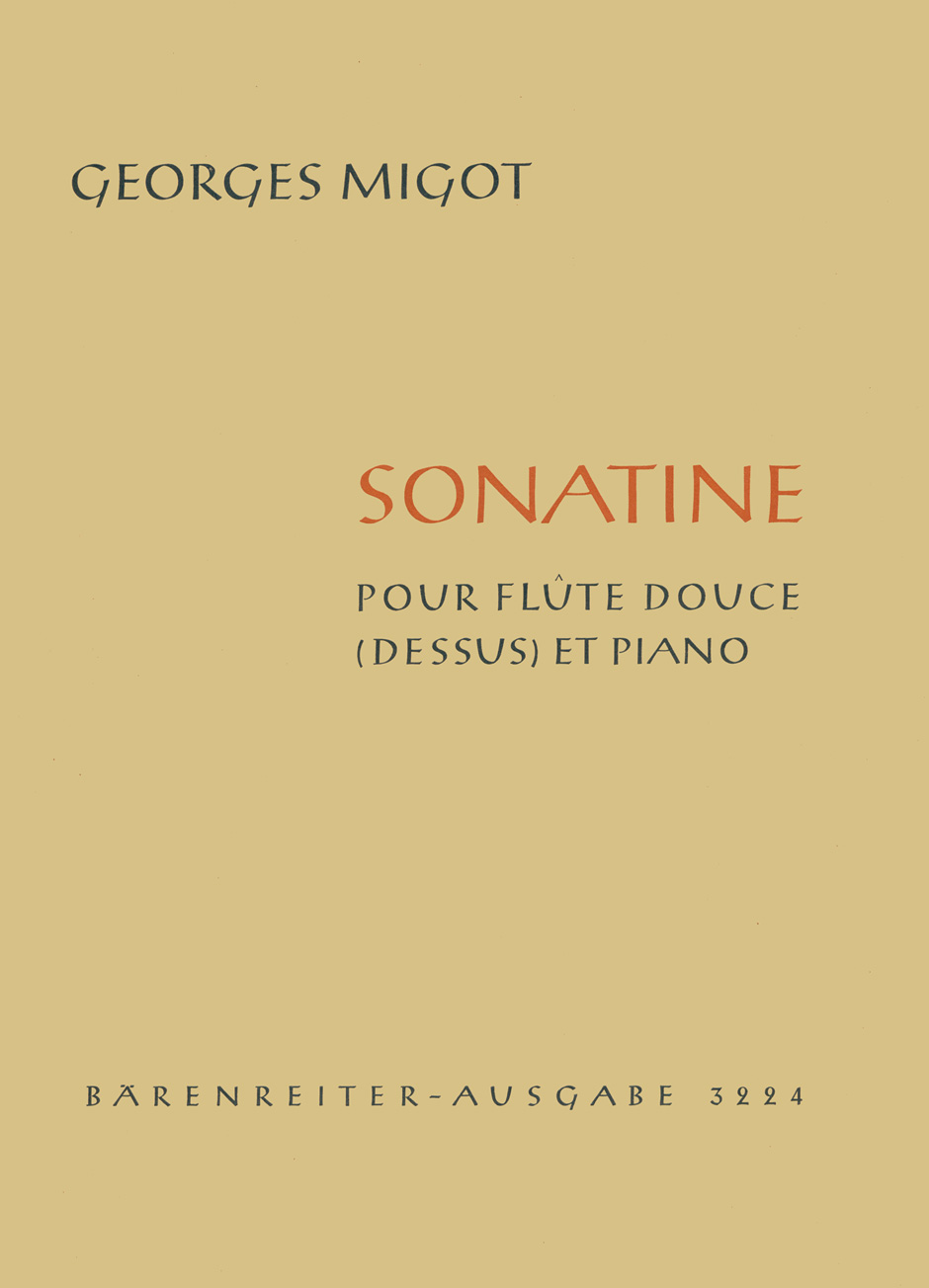 Front Cover Image Sonatine für Sopranblockflöte und Klavier (1955)