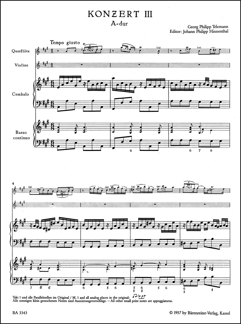 Other Cover Image Konzert mit mehrfachen Besetzungsmöglichkeiten Nr. 3 A-Dur TWV 42:A3