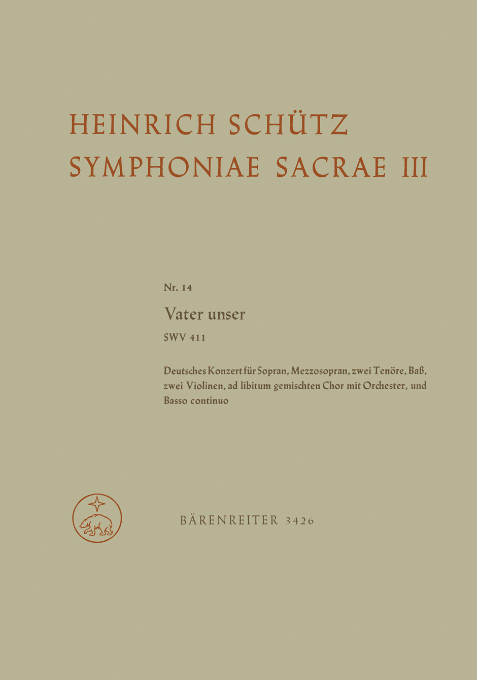Front Cover Image Vater unser Nr. 14 SWV 411