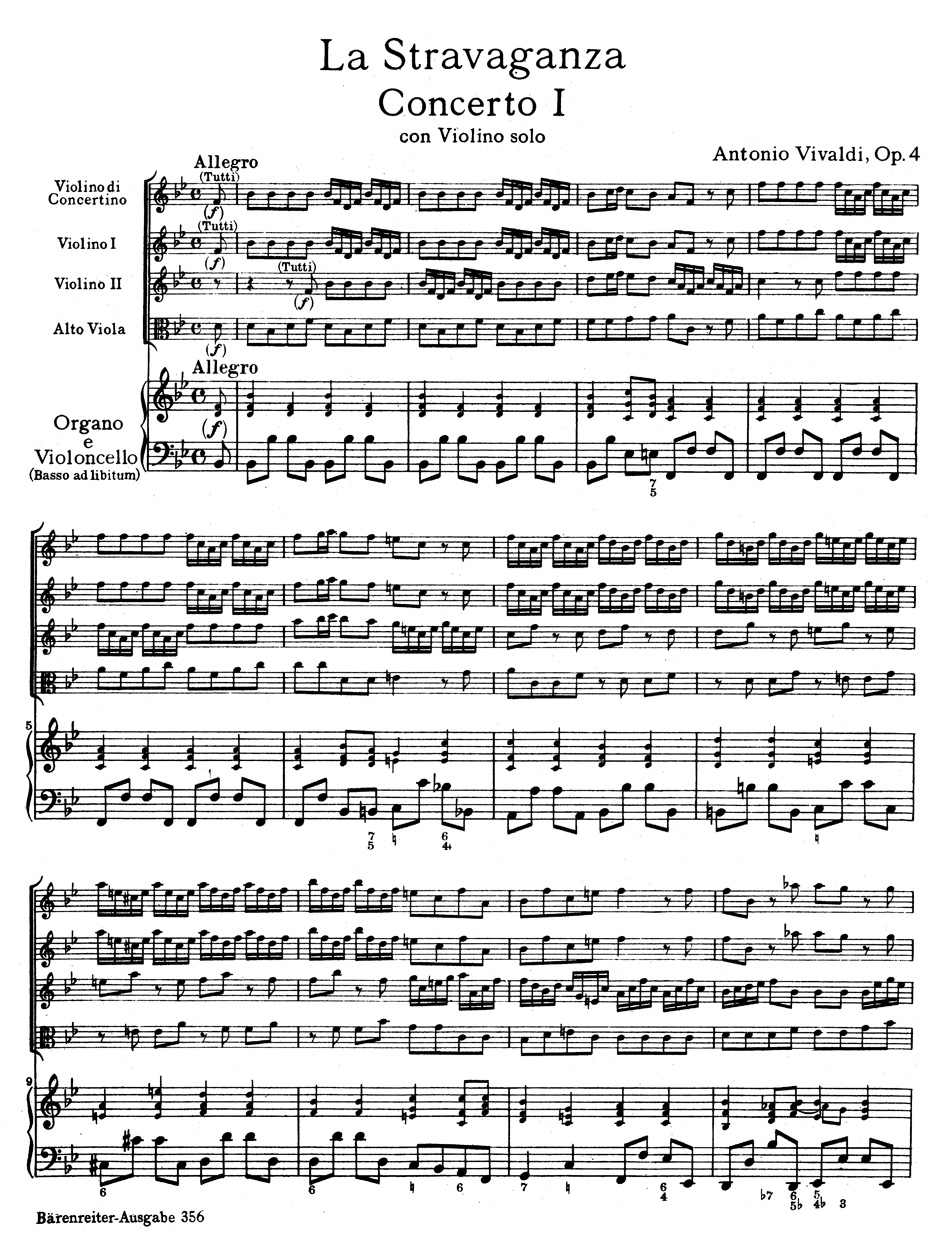 Other Cover Image La Stravaganza Nr. 1 B-Dur op. 4/1 Fa I, 180