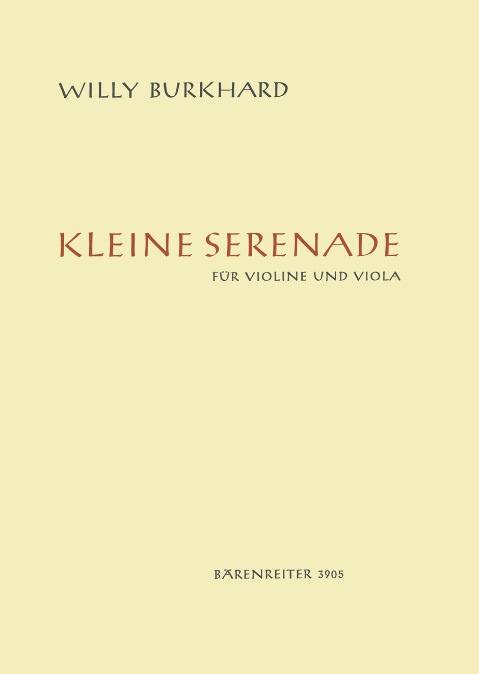 Front Cover Image Kleine Serenade für Violine und Viola op. 15 (1926)