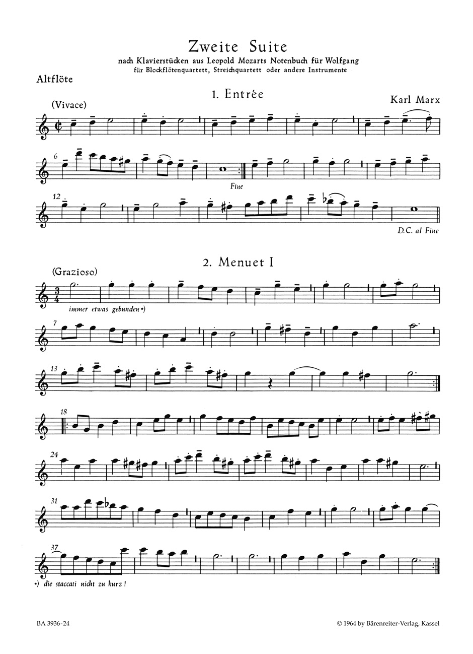 Front Cover Image Zweite Suite für Blockflötenquartett, Streichquartett oder andere Instrumente