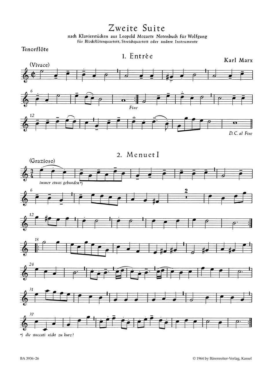Front Cover Image Zweite Suite für Blockflötenquartett, Streichquartett oder andere Instrumente