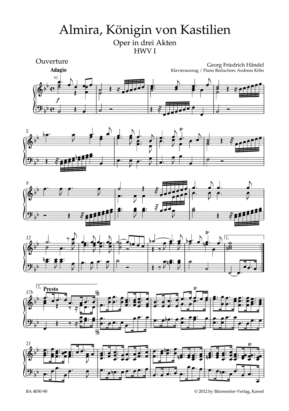 Other Cover Image Almira, Königin von Kastilien HWV 1