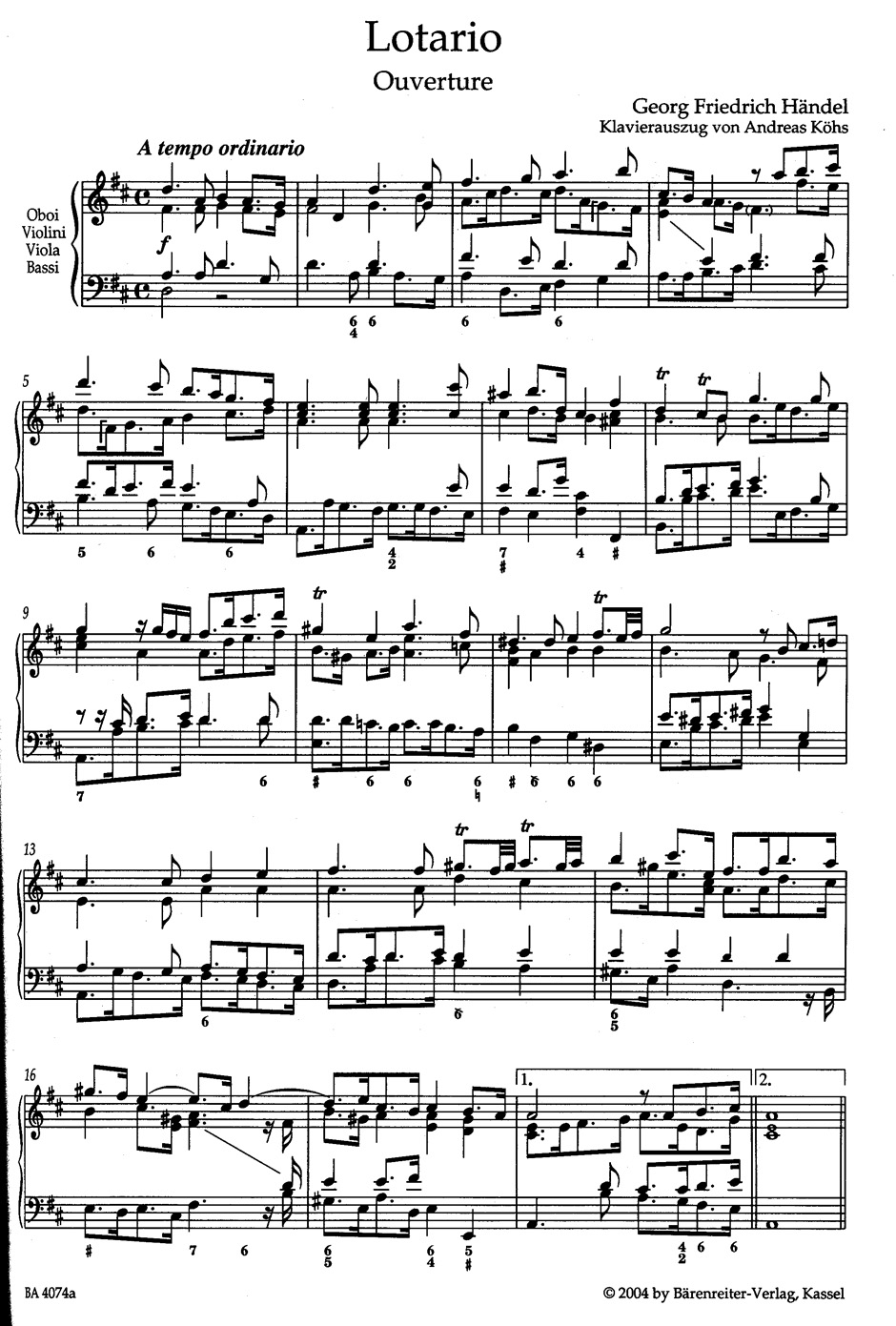 Other Cover Image Lotario HWV 26