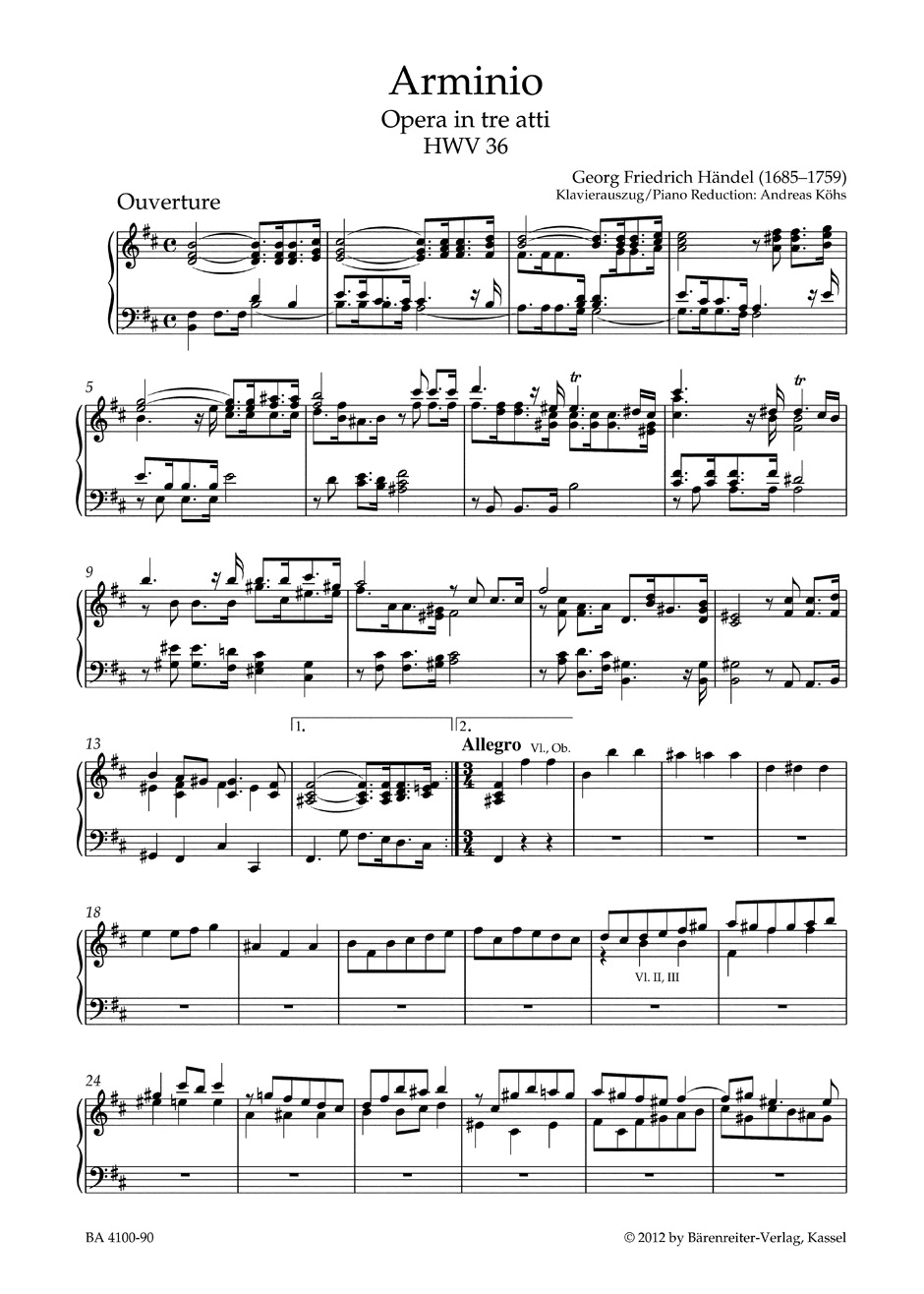 Other Cover Image Arminio HWV 36