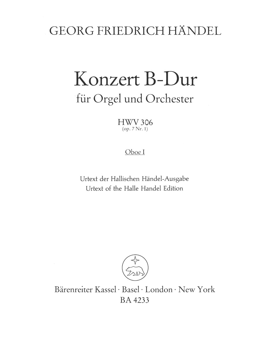 Front Cover Image Orgelkonzert B-Dur op. 7/1 HWV 306