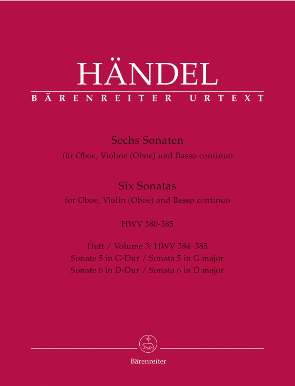 Front Cover Image Sechs Sonaten für Oboe, Violine (Oboe) und Basso continuo