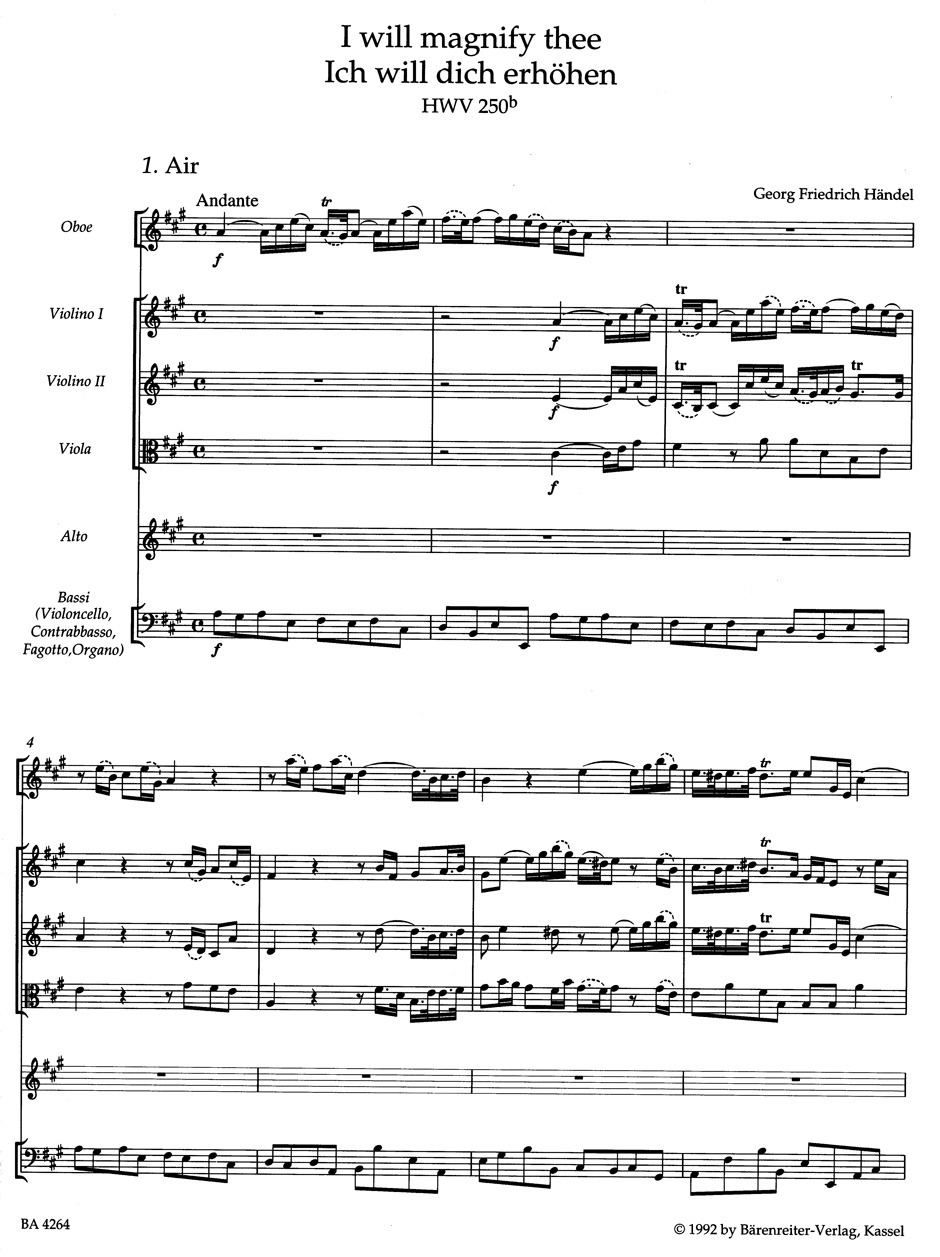 Other Cover Image I will magnify thee / Ich will dich erhöhen HWV 250b
