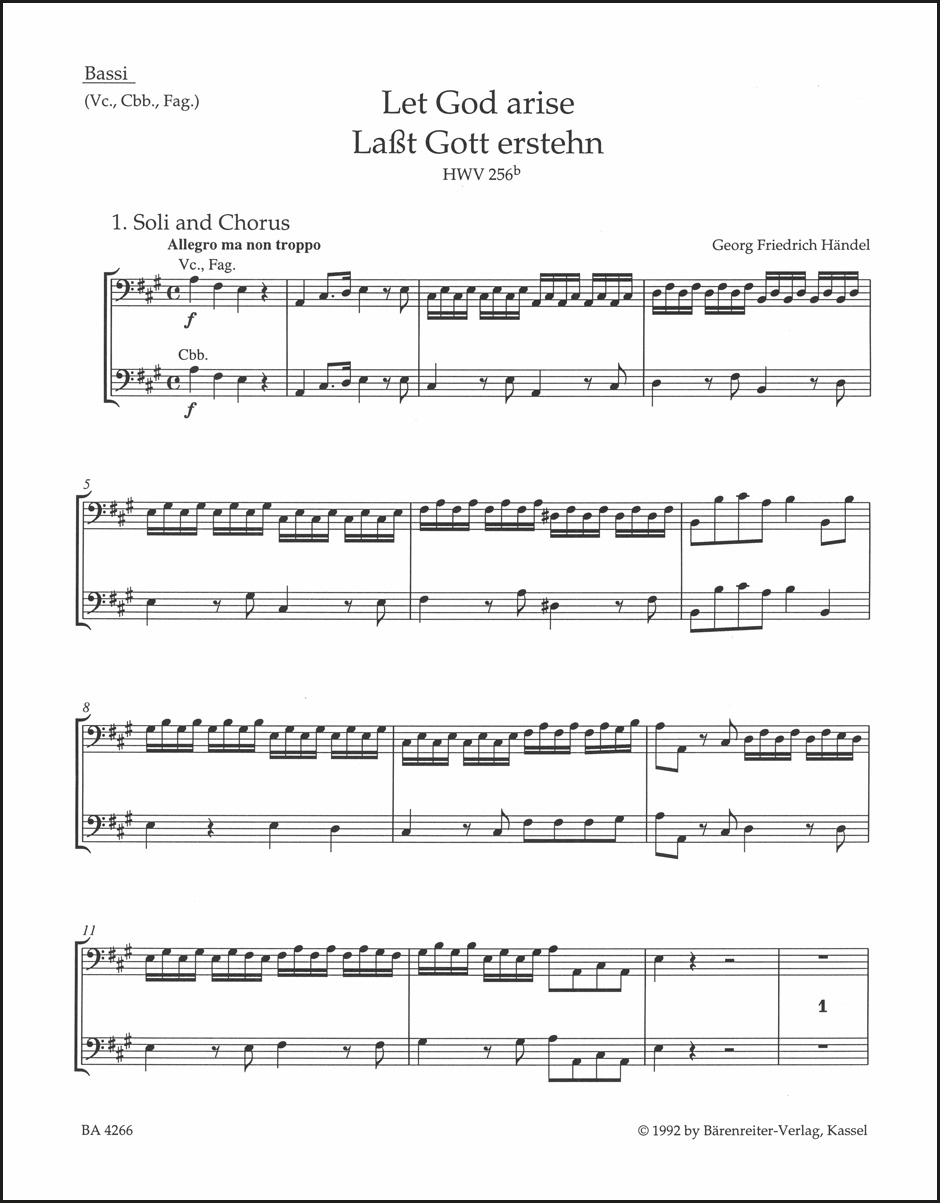 Front Cover Image Let God arise / Lasst Gott erstehen HWV 256b