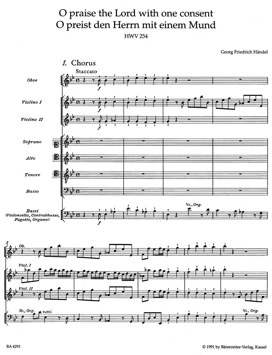 Other Cover Image O praise the Lord / O preist den Herrn HWV 254