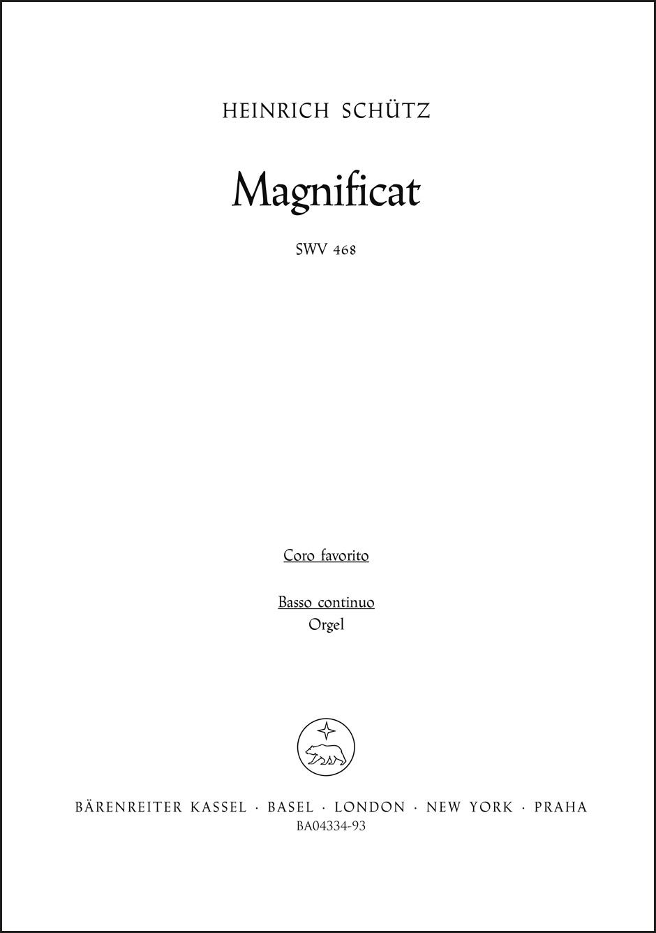 Front Cover Image Magnificat SWV 468