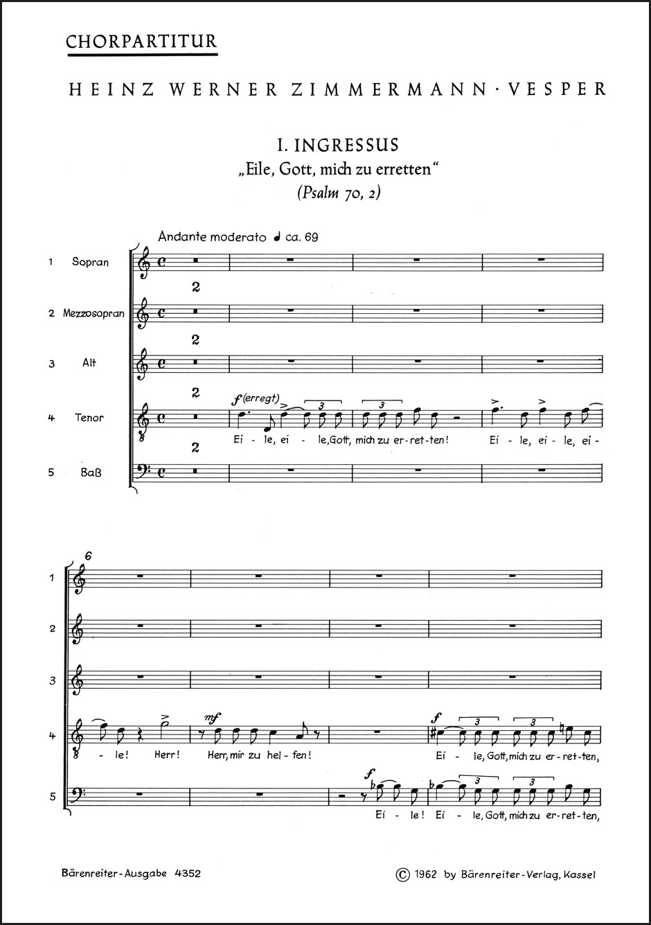 Front Cover Image Eile, Gott, mich zu erretten (1962)