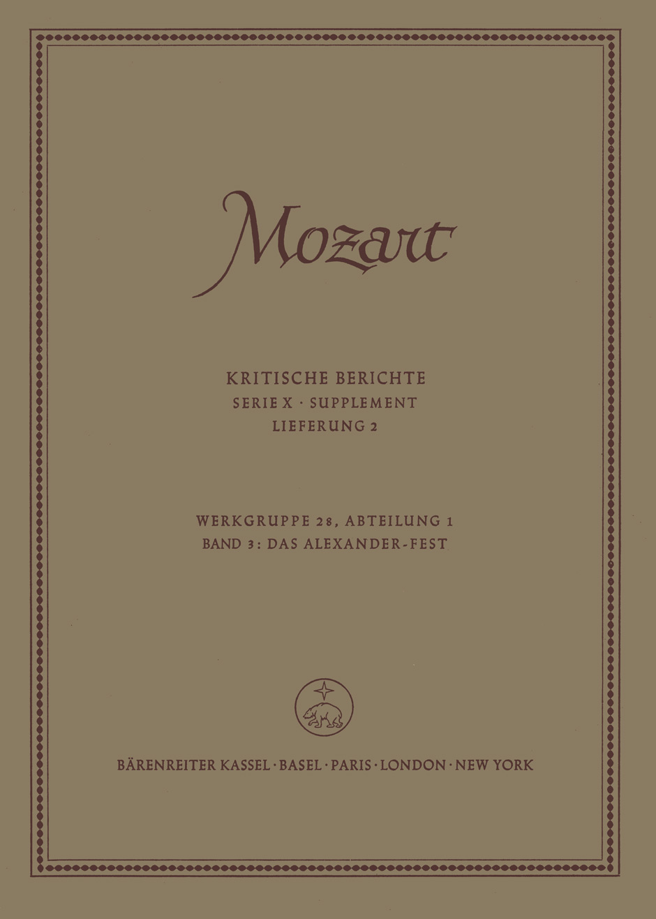 Front Cover Image Das Alexander-Fest KV 591