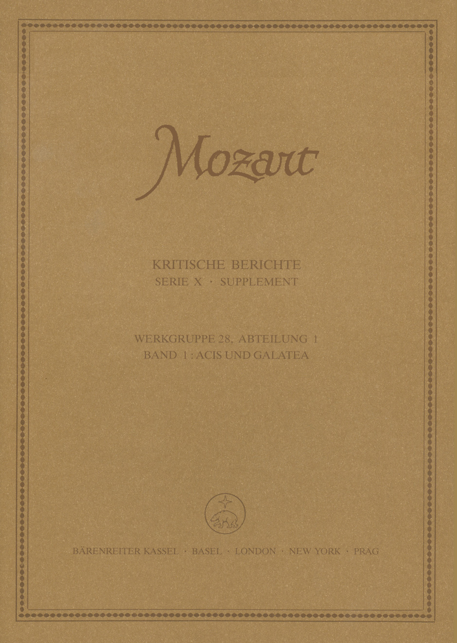 Front Cover Image Acis und Galatea KV 566