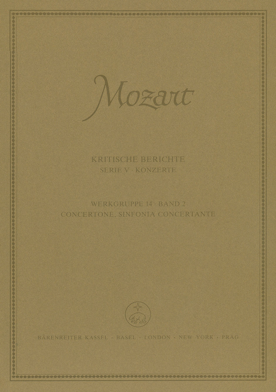 Front Cover Image Concertone (für zwei Violinen und Orchester) - Sinfonia concertante (für Violine, Viola und Orchester)