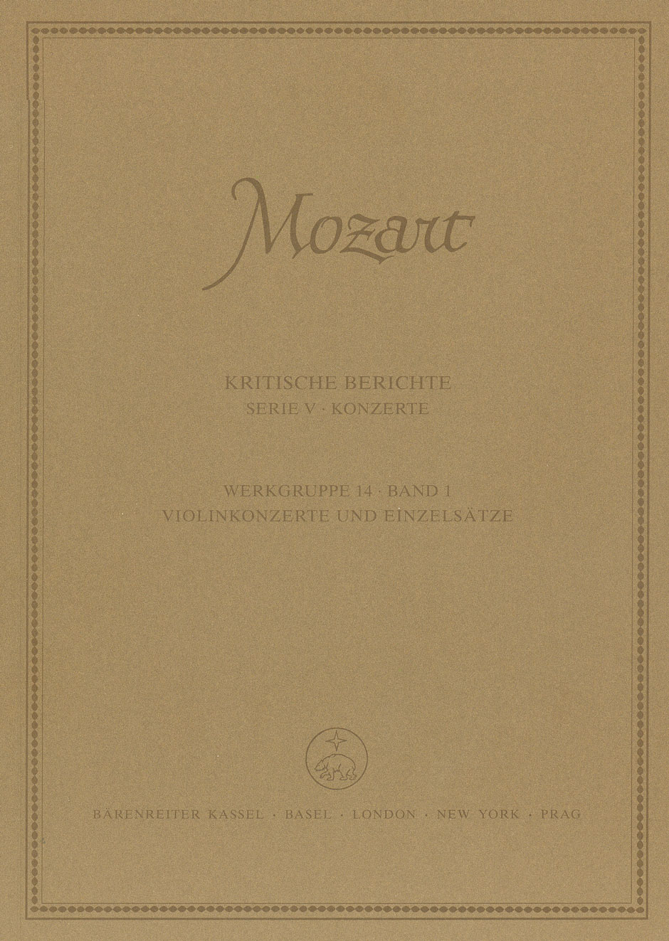 Front Cover Image Violinkonzerte und Einzelsätze