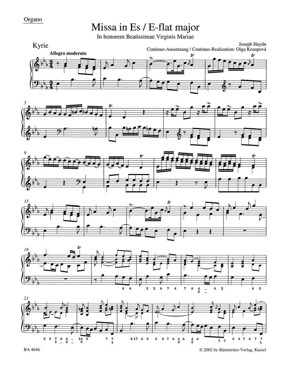 Front Cover Image Missa in honorem Beatissimae Virginis Mariae Es-Dur Hob. XXII:4 "Große Orgelsolomesse"