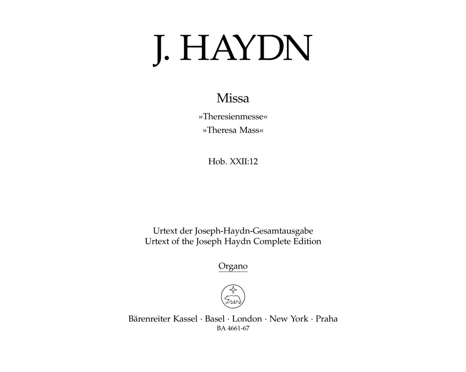 Front Cover Image Missa B-Dur Hob. XXII:12 "Theresienmesse"