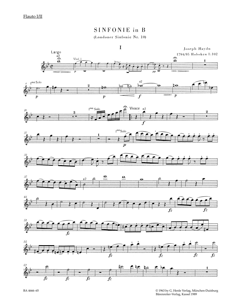 Front Cover Image Londoner Sinfonie Nr. 10 B-Dur Hob. I:102
