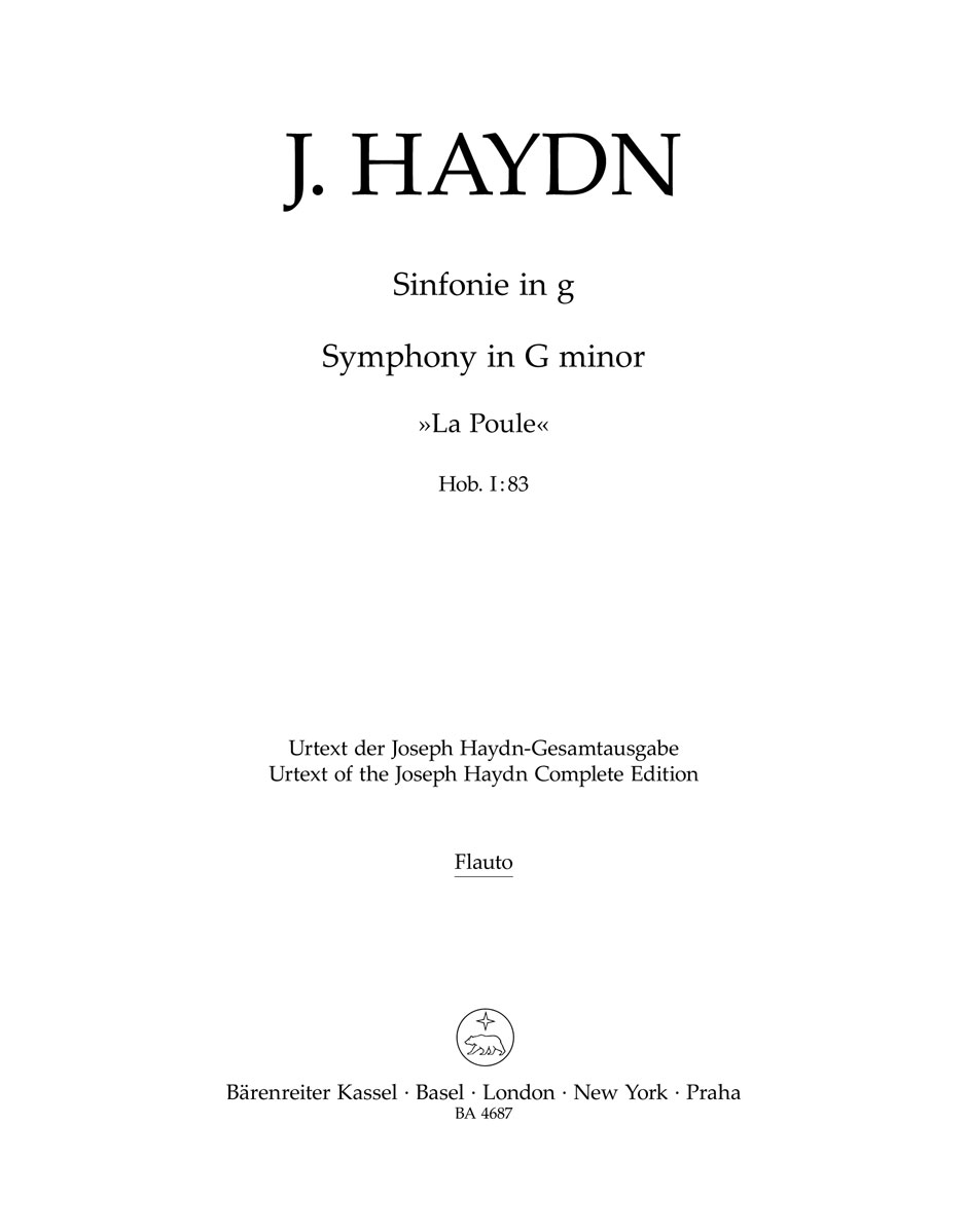 Front Cover Image Sinfonie g-Moll Hob. I:83 "La Poule"