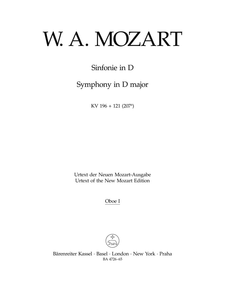 Front Cover Image Sinfonie D-Dur