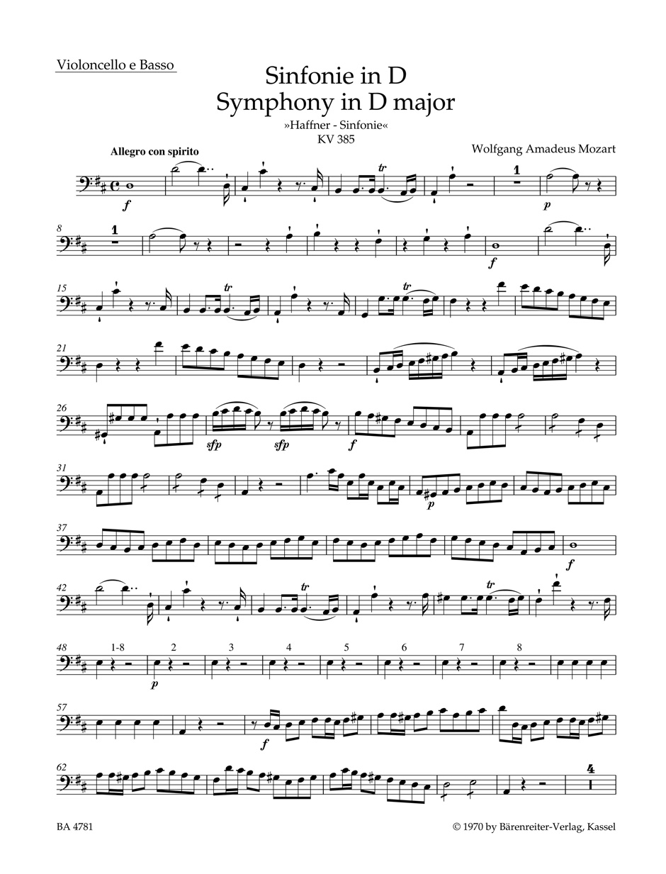 Front Cover Image Sinfonie Nr. 35 D-Dur KV 385 "Haffner-Sinfonie"