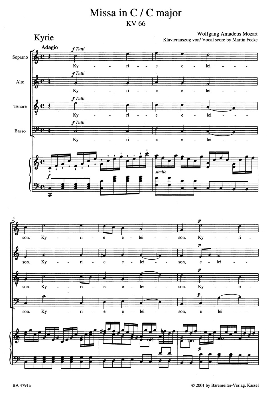 Other Cover Image Missa C-Dur KV 66 "Dominicus Messe"