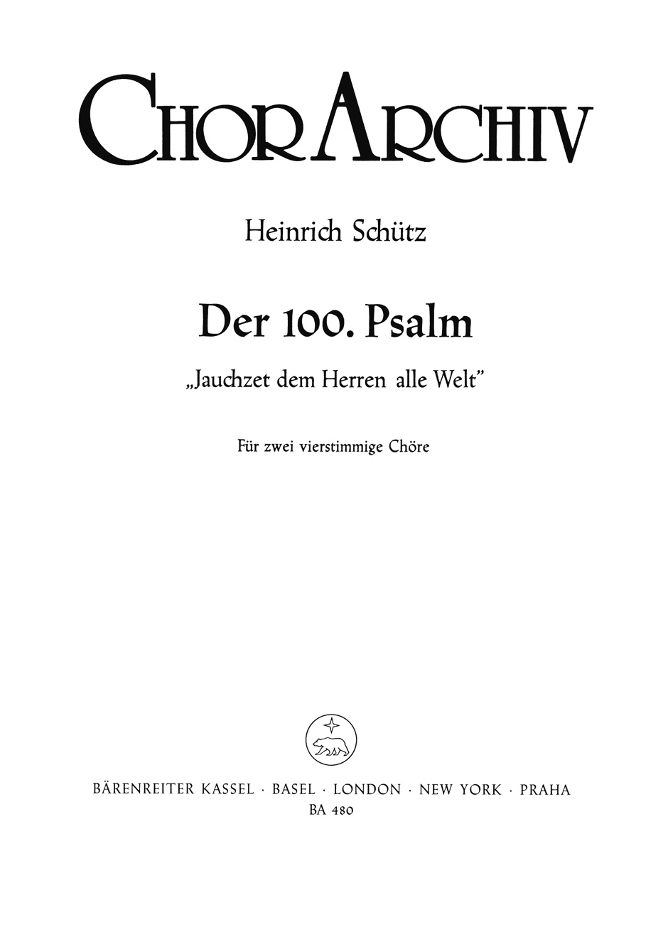 Front Cover Image Jauchzet dem Herren, alle Welt SWV 36