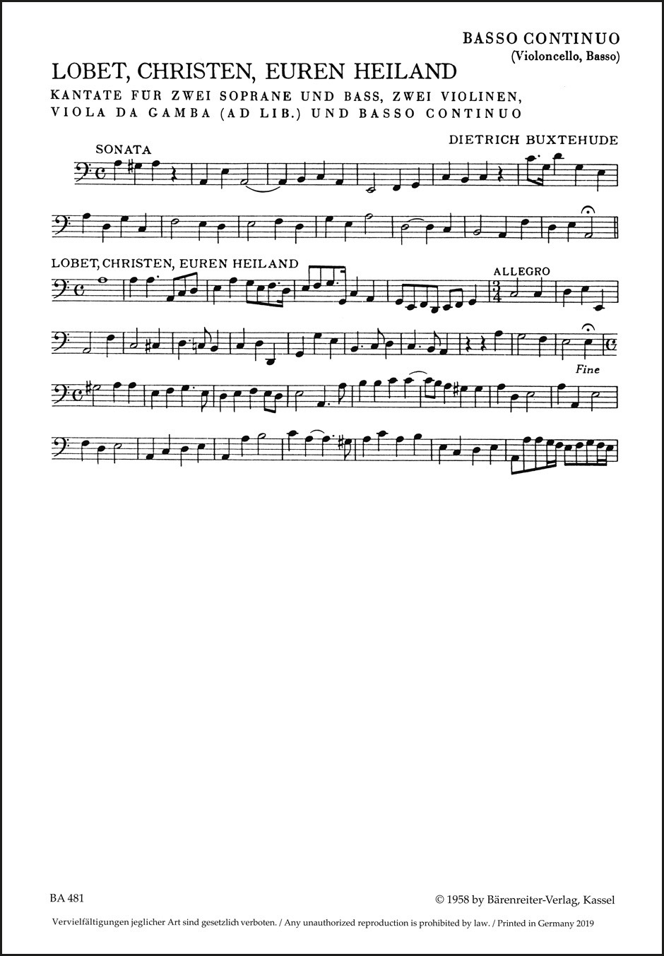 Front Cover Image Lobet, Christen, euren Heiland BuxWV 68