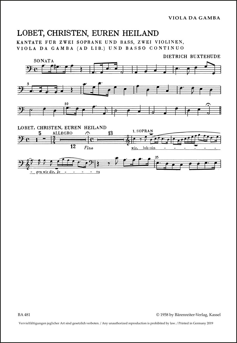 Front Cover Image Lobet, Christen, euren Heiland BuxWV 68