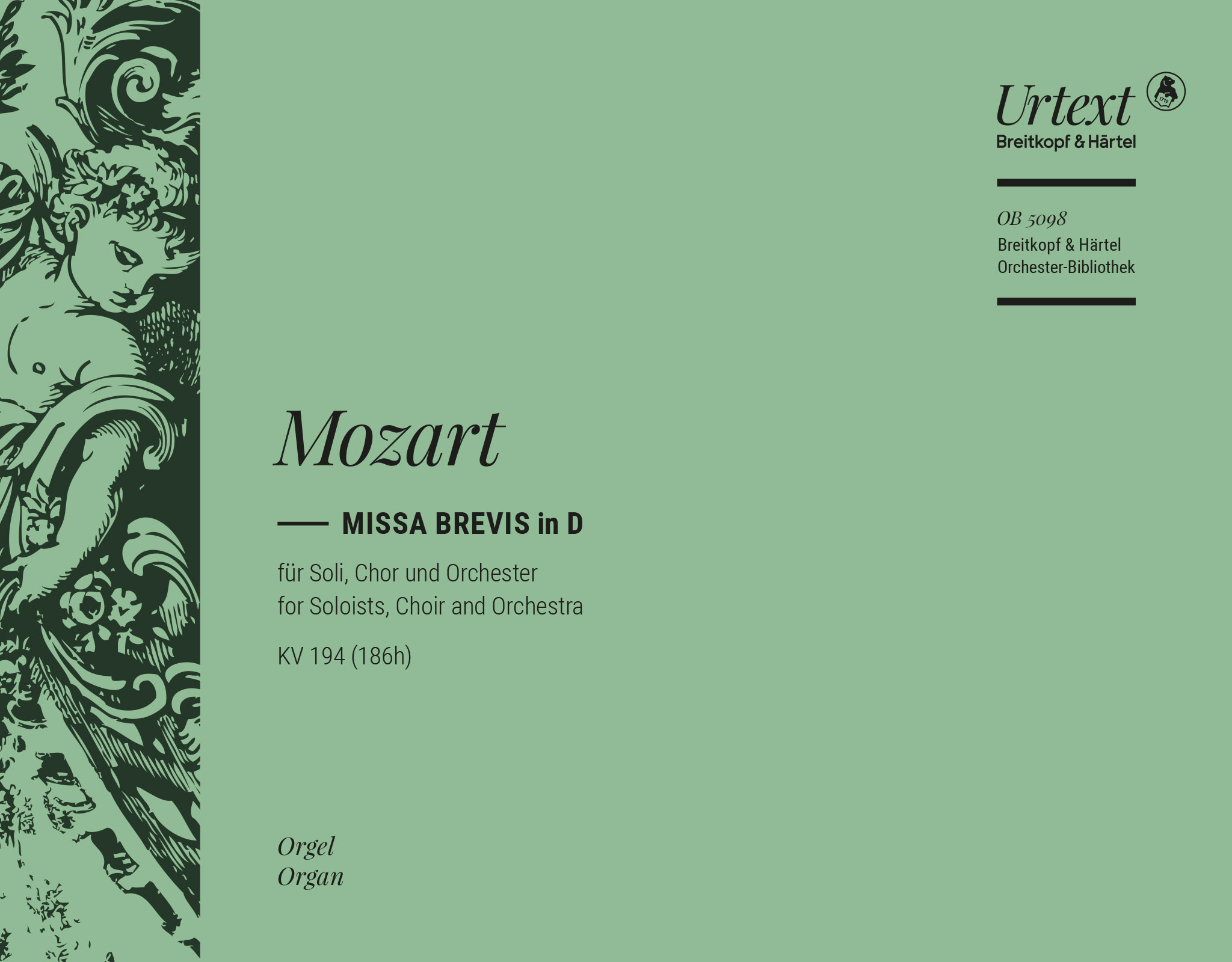 Front Cover Image Missa brevis in D KV 194 (186h)