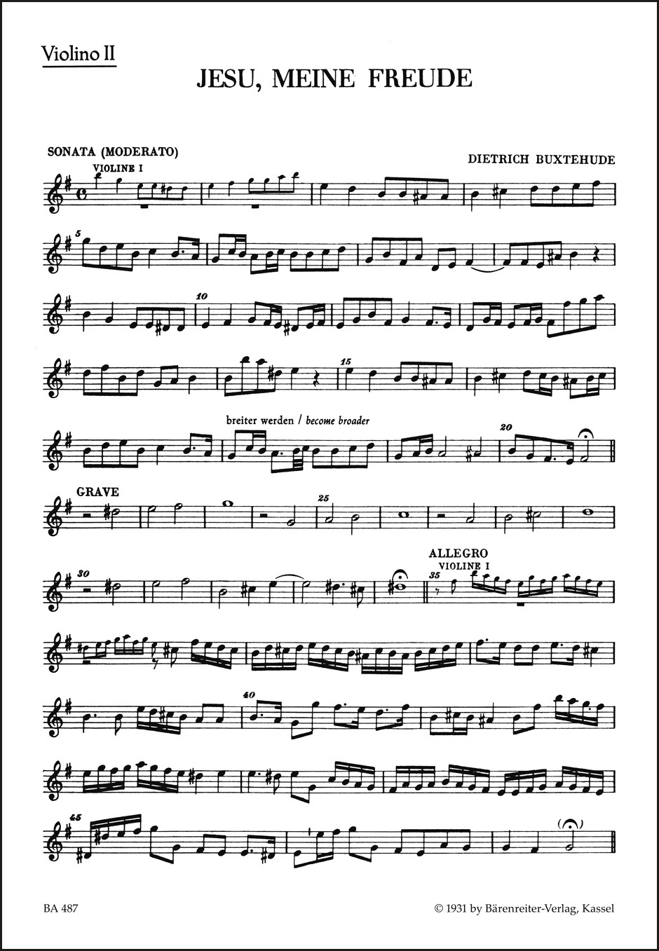 Front Cover Image Jesu, meine Freude BuxWV 60