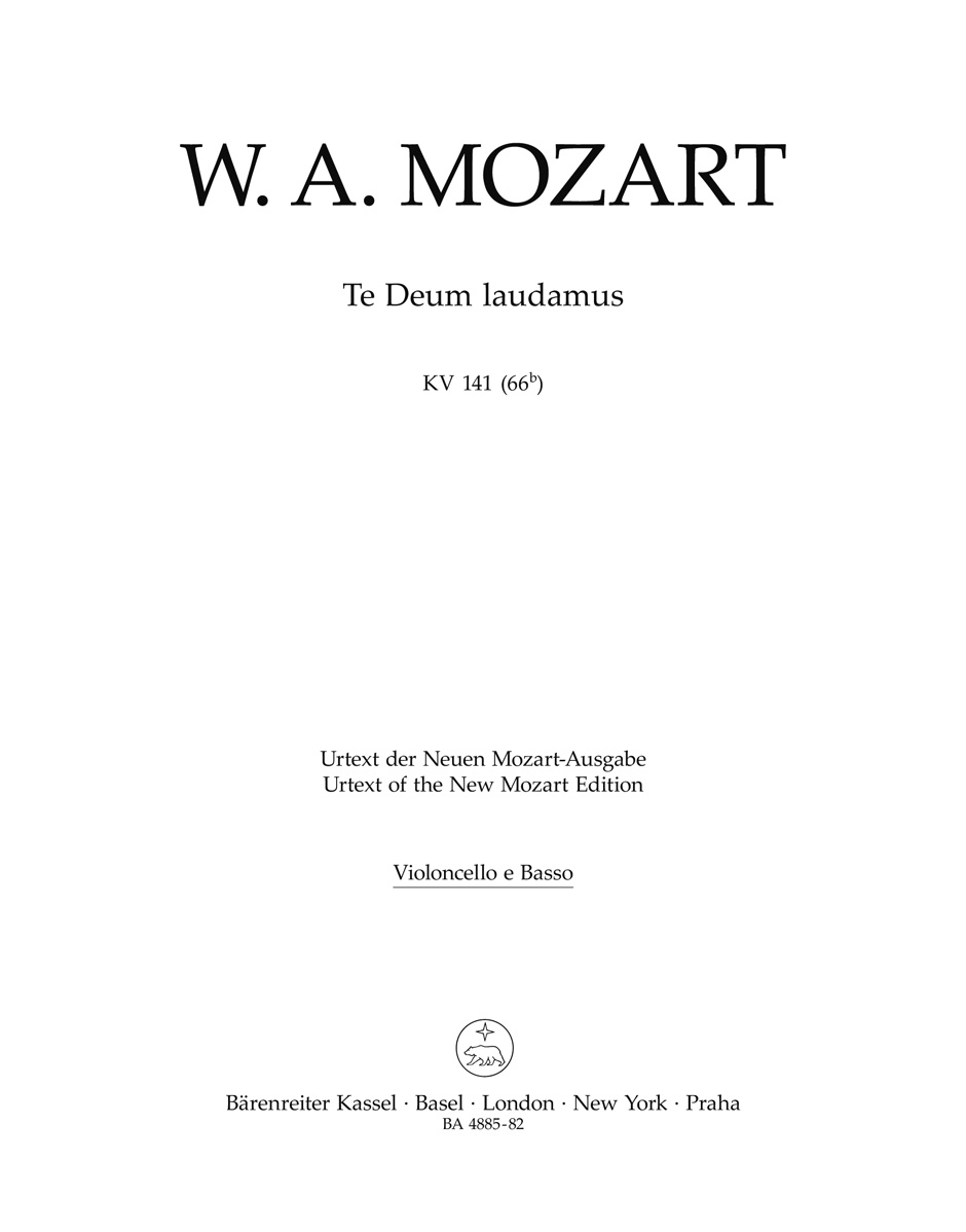 Front Cover Image Te Deum laudamus KV 141 (66b)