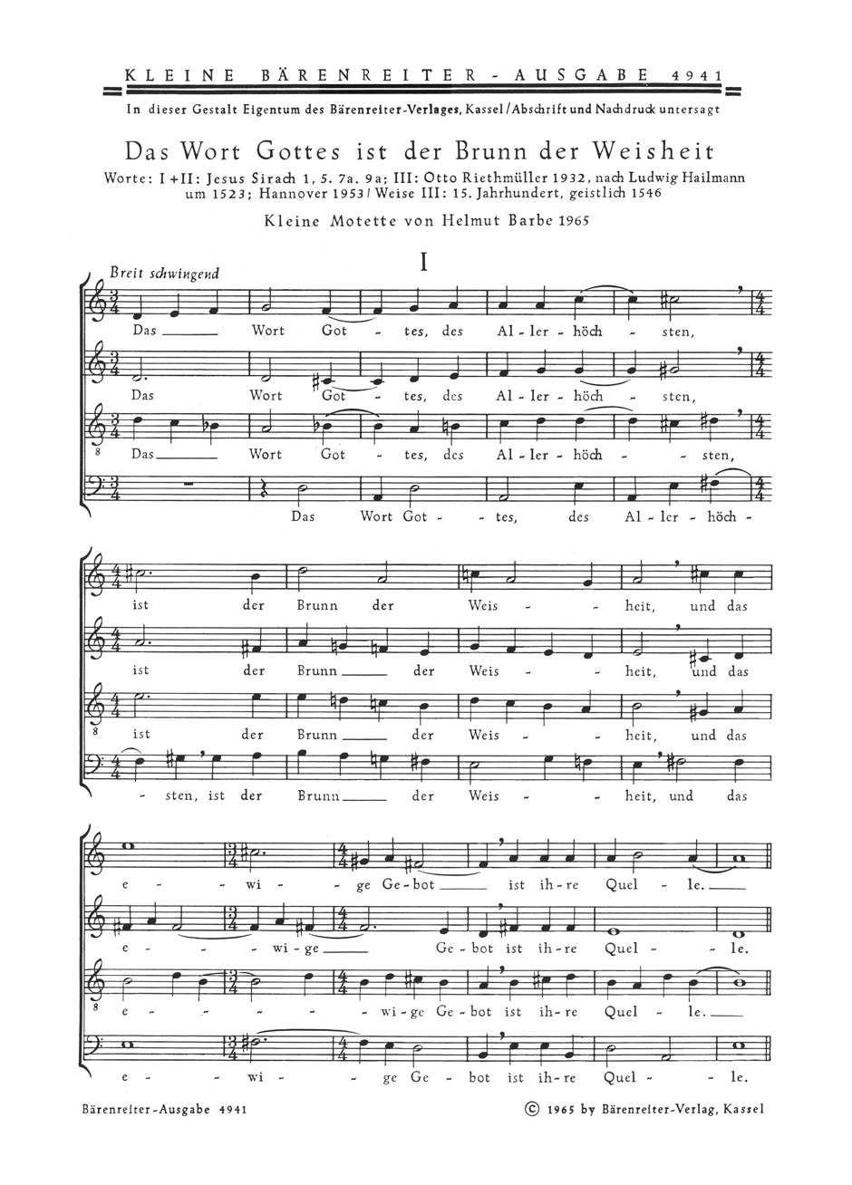 Front Cover Image Das Wort Gottes, des Allerhöchsten, ist der Brunn der Weisheit